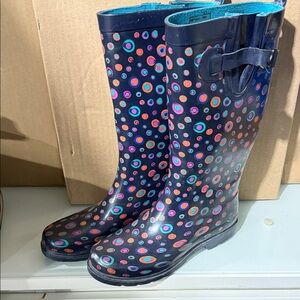 Capelli of New York Multicolor Polka Dot Rain Boots